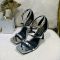 Fendi 110 Sandals with Fendace Embellished Women Patent Leather Silver