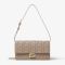 Fendi Baguette Wallet On Chain In FF Motif Nappa Leather Grey
