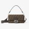 Fendi Baguette Bag In FF Motif Fabric and Calfskin Brown/Silver