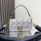 Fendi Baguette Bag In FF Motif Canvas Light Grey