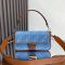 Fendi Baguette Bag In FF Motif Denim Blue