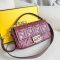 Fendi Baguette Bag In FF Motif Nappa Leather Burgundy