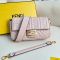 Fendi Baguette Bag In FF Motif Nappa Leather Cherry