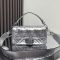 Fendi Baguette Bag In FF Motif Nappa Leather Silver