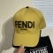 Fendi Baseball Cap In FENDI ROMA Motif Canvas Yellow