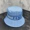 Fendi Bucket Hat In FENDI ROMA and FF Motif Cotton Blue