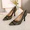 Fendi Colibri Pumps Women FF Vertigo Glazed Fabric Brown