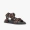 Fendi Feel Flat Sandals Women FF Motif Satin Brown
