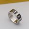 Fendi FF Ring In Metal with Enamel Palladium/Black