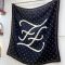 Fendi Foulard In Karligraphy Motif Silk Black