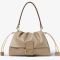 Fendi Large Mamma Baguette Bag In Nappa Leather Grey