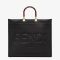 Fendi Large Sunshine Shopper Bag In FENDI ROMA Motif Calfskin Black