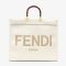 Fendi Large Sunshine Shopper Bag In FENDI ROMA Motif Calfskin White