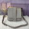 Fendi Baguette Messenger In Cuoio Romano Leather Grey