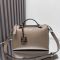 Fendi Medium By The Way Boston Bag In Calfskin Grey/Brown
