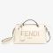 Fendi Medium By The Way Boston Bag In FENDI ROMA Motif Calfskin White