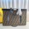 Fendi Medium Peekaboo X-Tote In FF Motif Fabric Coffee/Black