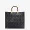 Fendi Medium Sunshine Shopper Bag In FF Motif Nappa Leather Black
