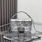 Fendi Mini Baguette Bag In FF Motif Nappa Leather Silver