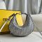 Fendi Mini Fendigraphy Hobo Bag In Crystals and FF Motif Calfskin Silver