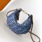 Fendi Mini Fendigraphy Hobo Bag In FF Motif Denim Blue