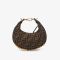 Fendi Mini Fendigraphy Hobo Bag In FF Motif Fabric Brown