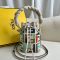 Fendi Mini Mon Tresor Bucket Bag with Woven Handle In Multicolor FF Motif Canvas Beige