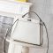 Fendi Mini Peekaboo Iconic Selleria Bag In Cuoio Romano Leather with Topstitches White