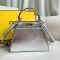 Fendi Petite Peekaboo ISeeu Bag In Nappa Leather Silver
