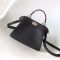 Fendi Petite Peekaboo ISeeU Selleria Bag In Cuoio Romano Leather with Topstitches Black