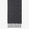 Fendi Rectangular Scarf In FF Motif Wool with Fringes Black