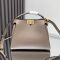 Fendi Small Peekaboo Iconic Bag In Nappa Leather Grey