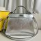 Fendi Small Peekaboo ISeeu Bag In Calfskin Silver