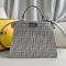Fendi Small Peekaboo ISeeU Bag In Crystals and FF Motif Calfskin Silver