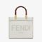 Fendi Small Sunshine Shopper Bag In FENDI ROMA Motif Calfskin White