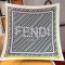 Fendi Square Scarf In FENDI ROMA Stripes Motif Silk Black