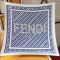 Fendi Square Scarf In FENDI ROMA Stripes Motif Silk blue