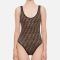 Fendi Swimsuit Women FF Motif Lycra Brown/Black