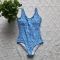 Fendi Swimsuit Women Graphic Logo Motif Lycra Sky Blue