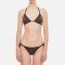 Fendi Triangular Bikini with Ties Women FF Motif Lycra Brown/Black