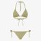 Fendi Triangular Bikini with Ties Women FF Motif Lycra Green