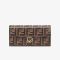 F is Fendi Continental Wallet In FF Motif Nappa Leather Brown
