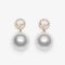 F is Fendi Pearls Pendant Earrings In Metal with Crystals Gold