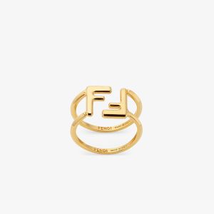 Fendi FF Rings In Metal Gold
