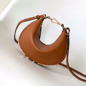 Fendi Mini Fendigraphy Hobo Bag In Calfskin Brown