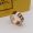 Fendi FF Ring In Metal with Enamel Rose Gold/Black