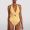 Fendi Halterneck Swimsuit Women FF Vertigo Motif Lycra Yellow