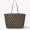 Fendi Large Roll Shopper Bag In FF Jacquard and Striped Pequin Fabric Brown