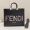 Fendi Medium Sunshine Shopper Bag In Python FENDI ROMA Motif Calfskin Black