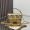 Fendi Mini Baguette Bag In FF Motif Nappa Leather Gold